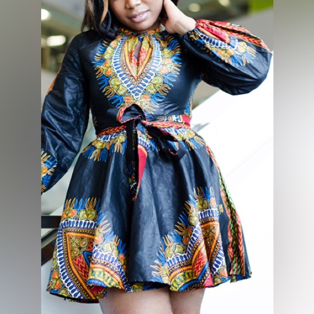 Paisley Printed African Style Dress